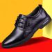 TerraStride Soft Sole Spring Summer Leather Business Casual Men's Trendy Versatile Round Toe Lace-up Youth Work Shoes_vogvips.com