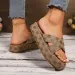 new Free Delivery Women's Thick Soled Slippers Outer Wear Plum Blossom Denim Lightweight Sandals_vogvips.com