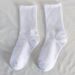 1pairs High Elastic Female Socks Student Black And White Mid-tube Socks Sports Wicking Cotton Socks Casual Solid Color Long Socks Female_vogvips.com
