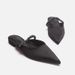 Summer Wear, Silver Closed Toe Mule Flat Sandals, High End Style, Pointed Toe, French Style Half Slippers For Women._vogvips.com