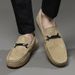 Leather Anti-velvet Leather Beanie Shoes Men's Casual Shoes Driver Shoes Large Size_vogvips.com