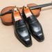 New Fashion Men's British Black Business Casual Loafer Shoes Daily Driving Office Leather Shoes One Foot Pedal Lazy Brown Banquet Dress Wedding Men's_vogvips.com