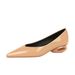 Fashion Simple Pointed Toe Shallow Mouth Patent Leather Glossy Low Single For Women OL Elegant Irregular Heel_vogvips.com
