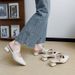 Square Toe Sandals For Women, Closed Toe, Outdoor Wear, Chunky Heel, Half Mules, Summer One-Strap Ancient Mary Jane Plus_vogvips.com