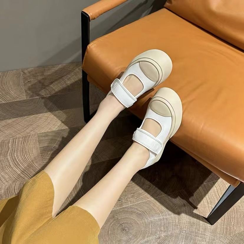 Star French Mary Jane Women's 2024 New Zhao Lusi Same Style Ugly-Cute Thick-Soled Mona Big-Toe Shoes_vogvips.com
