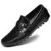 Men's Polka Dot Embossed Heightening Beanie Shoes Casual Overshoes Driving Leather_vogvips.com