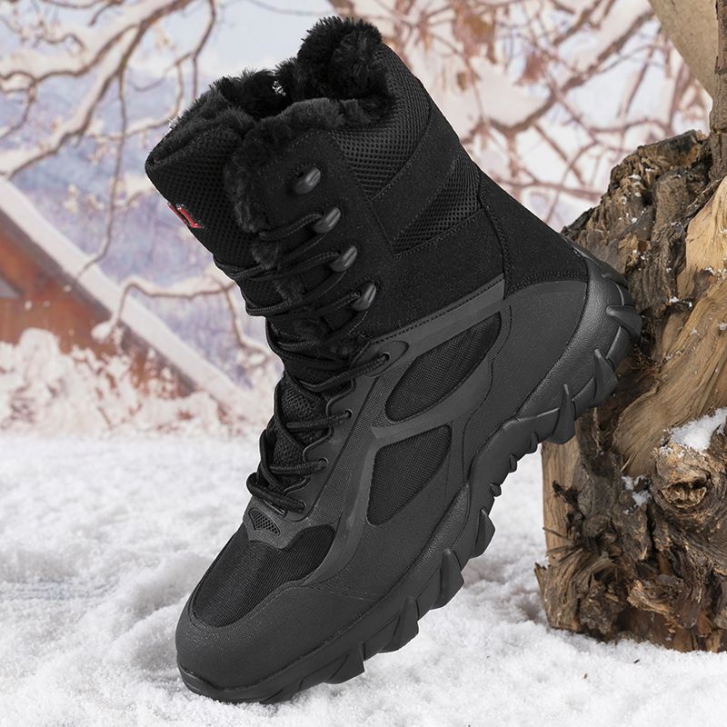 Men's Military Boots Waterproof Hiking Shoes For Outdoor Adventure, Breathable Synthetic Leather Upper With Anti-Slip Rubber Sole, Sizes 40-47_vogvips.com