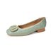 French Light Mouth Single Shoes Women's Thick Heel With Skirt Square Head One Pedal Woven Grandma Shoes_vogvips.com