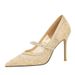 Women's Shoes Mesh Rhinestone Pearl Strappy High Heels Pointed Toe Low Cut Dress/Wedding Shoes Elegant Women's Shoes_vogvips.com