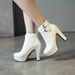 Autumn/Winter New Style Short Boots With High Heels, Waterproof Platform, Leather Buckle, European Style, Simple And Fashionable, Martin Boots_vogvips.com