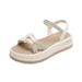 Women's Summer Thick-soled Sandals, Casual And Versatile Strappy Slide Sandals With Soft Bottoms, Two-Purpose Beach Shoes_vogvips.com