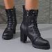 Cross-Border Autumn Winter New High Short Large Size Belt Buckle European American Side Zipper Thick Heel Women Martin_vogvips.com