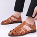 2025 New Fashionable Casual Sandals Breathable Fish Mouth Roman British Belt Buckle Large Men's Shoes_vogvips.com