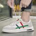 Men's Leather Round Head Sports Casual Shoes Board Shoes Student Running Shoes Boys White Shoes_vogvips.com