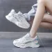 2024 New Chunky Sneakers For Women Fashion Mesh Platform Dad Lace Up Casual Walking Height Increase Tennis Running Shoes_vogvips.com