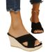 New Wedge Rope Sandals With Thick Base And Muffin Base_vogvips.com