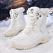Snow Boots For Women In Winter With Plush Insulation, Thick Soled High Top Boots For Outdoor Women, Fashionable And Non Slip Casual Shoes_vogvips.com
