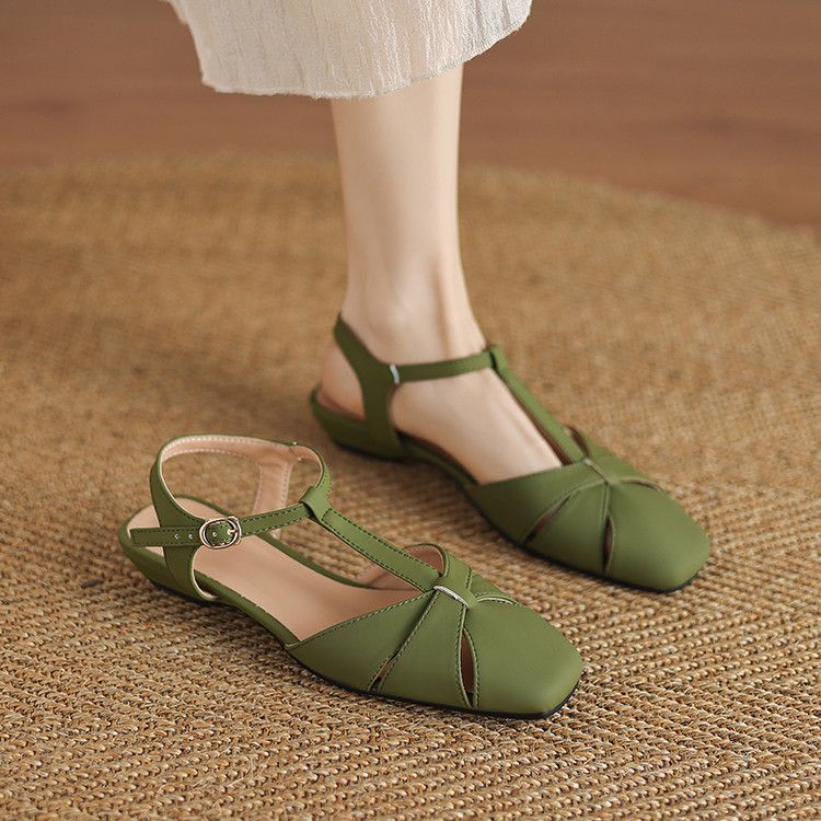 2022 Spring/Summer New Style Closed Toe Backless Fairy Low Heel 2.5cm Dress Shoes For Women Comfortable Soft Sole_vogvips.com