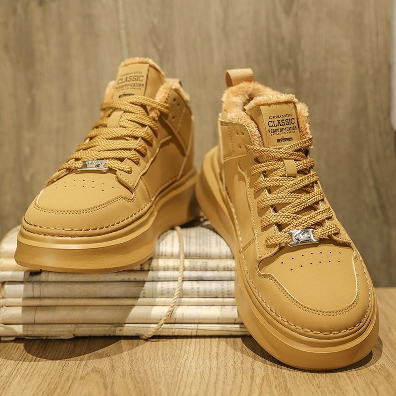 Men's Shoes With Velvet And Thickening To Keep Warm, Casual And Versatile Trendy Shoes, Outdoor Sports, Non Slip And Cold Proof Sneakers, Cotton Shoes_vogvips.com