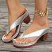 Cross-Border New Large Size European And American Style Clip-Toe High Fashion Wholesale Chunky Heel Sandals For Women_vogvips.com
