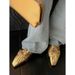 French Niche Design Square Toe Hollow Pleated Half Mules With Metal Buckle For Women Summer Outdoor Slippers_vogvips.com