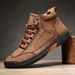 Large Size Men's Leather Boots, Men's Fashion Stitched Shoes, Ankle Boots, Flat Lace-Up Martin Boots, Outdoor High-Top S_vogvips.com