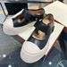 Song Zu'er's Same Style Mary Jane Women's Made Of Genuine Leather, Ugly And Cute Casual Shoes, Thick Sole Velcro, Big_vogvips.com