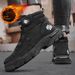 Men's Winter Rotating Buckle Martin Boots - Thick Sole, Fleece-Lined, High-Top Work Boots For Warmth & Durability_vogvips.com