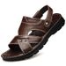 Sandals Men's Casual Top Layer Cowhide Beach Shoes Summer New Comfortable Dual-use Sandals Leather Versatile Outdoor_vogvips.com