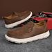 Trendy Lazy Low-Cut Breathable Casual Leather Large Size Slip-On Thick-Soled Shoes_vogvips.com