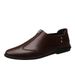 First Layer Men's Casual Single Shoes Overfitting Loafers Low Heel Casual Men's Shoes Casual Leather Shoes_vogvips.com