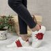 Baby Same Style New Rhinestone Square Buckle White Sneakers For Women Genuine Leather Sports Versatile Hidden Heel_vogvips.com