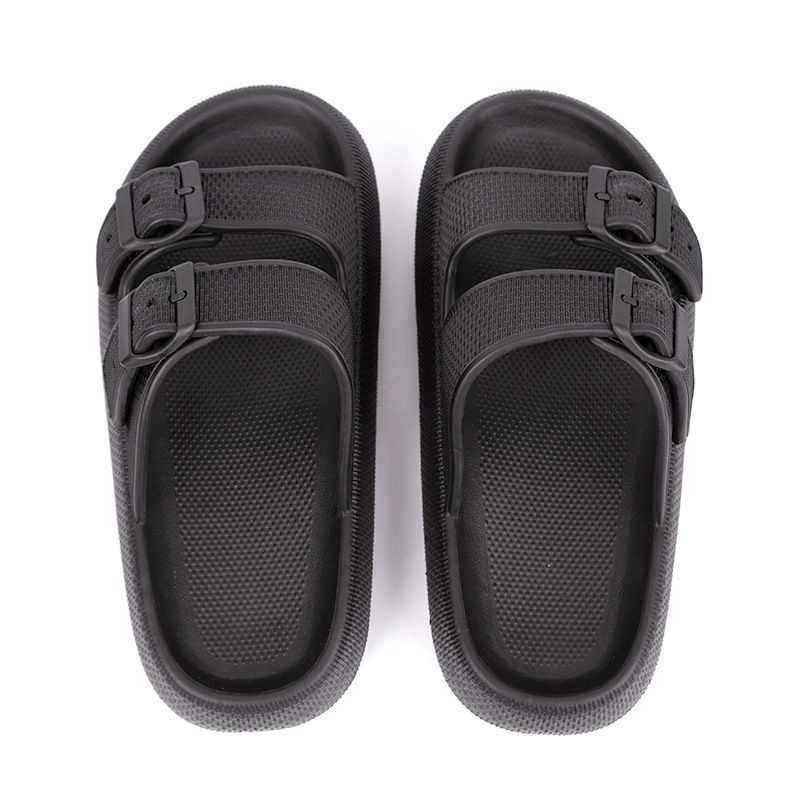 Crestar Sandals For Women And Men Summer Fashion Double Buckle Adjustable Slides Outdoor Soft Pillow Slippers EVA Flat Sandals_vogvips.com