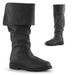 Women’s Winter Fashion Boots – Low Block Heel, High Shaft (33-44) | PU Upper, Cozy Fleece Lining, Slip-On Style (Black/Brown)_vogvips.com