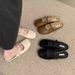 Baotou Half Slippers For Women, Outdoor Wear, 2025 New Korean Style, Gentle Fairy Soft Flat Casual Slip-On Mules_vogvips.com