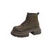 2025 Autumn Patchwork Thick-Soled Genuine Leather Martin For Women Korean Style Lace-Up Casual Shoes Women's_vogvips.com