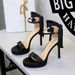 French Style High-heeled Open-toe Waterproof Platform Single-strap Rear Bow Satin Over-the-knee Slip-on Women's Shoes_vogvips.com