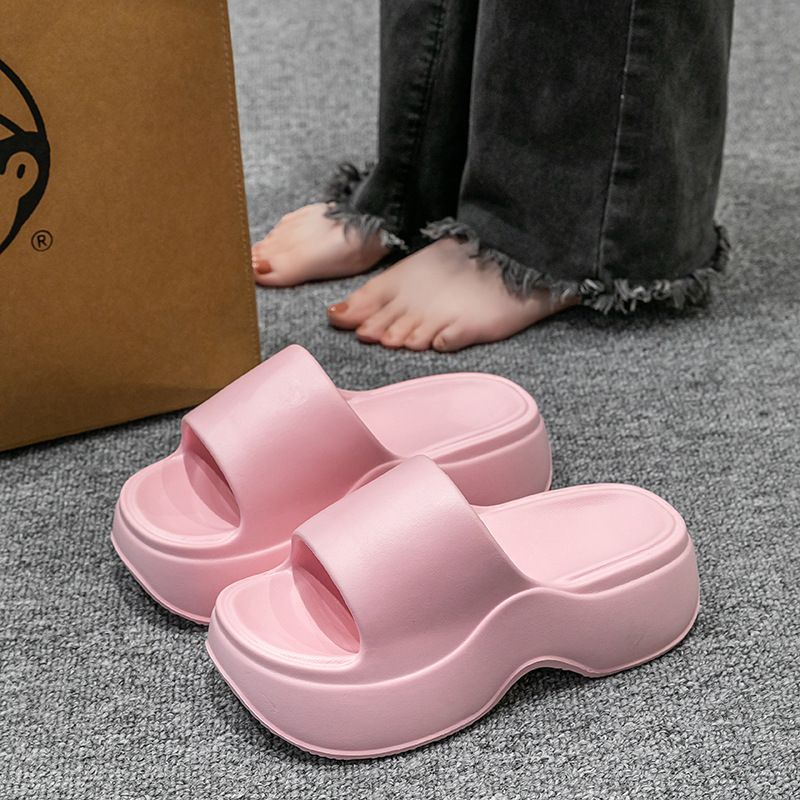 EVA Thick-soled Slippers For Women, Indoor And Home Use, Summer Anti-odor Soft-soled Outdoor Height-increasing Beach And Seaside Slippers_vogvips.com
