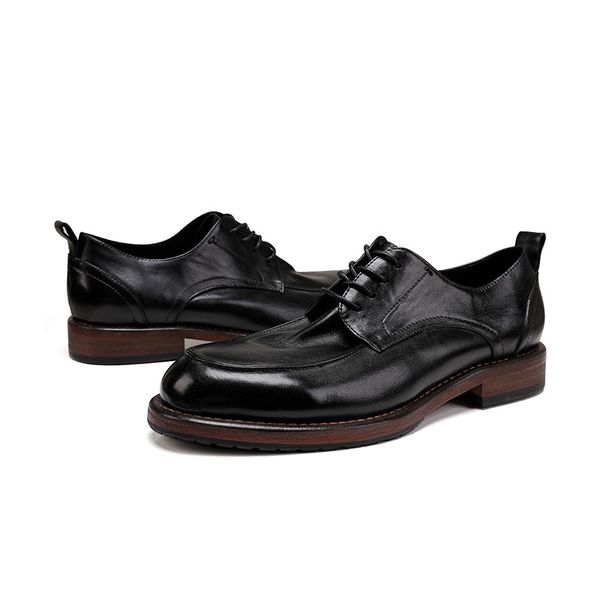 New men's single shoes with vintage washed leather outsole business formal wear light luxury high-end classic leather shoes_vogvips.com