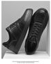 Men's Small Leather Shoes Shoes Casual Round Head Board Shoes Business Style Light Luxury Black Shoes_vogvips.com