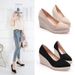 Women's Wedge Heel Shoes Shallow Mouth Pointed Toe Thick Sole High Heels Work Shoes Spring Autumn Style Chunky Straw Woven_vogvips.com