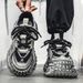 Men's Breathable Mesh Sneakers With Chunky Tire Sole - Lightweight Casual Shoes For Summer & Sports All Match Tire Bottom Thick Bottom Daddy Shoes Men_vogvips.com