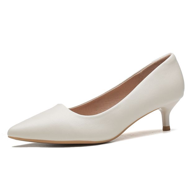 555-8 Pointed Toe High Heels For Women 2025 Spring And Autumn New White Stiletto Comfortable Gentle Elegant Office Shoes_vogvips.com
