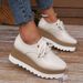 European And American Style Large Size Thick-Soled Platform Shoes For Women 2023 Autumn Winter New Lace-Up Square Toe Patent Leather Thick-Soled Wedge Height-Increasing Shoes_vogvips.com