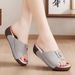 New Style Summer Slip-on Sandals, Soft-soled, Genuine Leather, Non-slip, Fashionable Casual, Suitable For Middle-aged,_vogvips.com