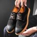 Euro Step Business Formal Genuine Men's Large Size Breathable Casual Brogue Leather Shoes_vogvips.com