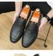 European Style's Loafers, Trendy And Fashionable Woven Casual Leather Shoes, Breathable Soft-soled Slip-on Shoes For_vogvips.com
