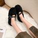 French-style Evening Cross-strap Mary Jane Cotton Women, 2025 Autumn New Model, Comfortable And Versatile Furry Shoes_vogvips.com