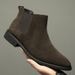 Chelsea Leather Boots Men's Fleece Thickened Cotton Shoes Youth Medium And High Top Men's Martin Boots Tide_vogvips.com