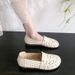 Breathable Hollow Women's Doudou Shoes Soft Sole Soft Surface Woven Fabric Comfortable Flat Sole Single Shoe_vogvips.com